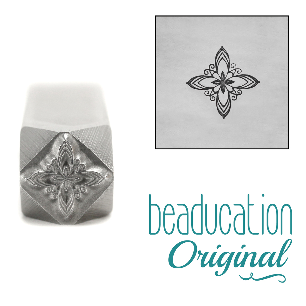Metal Stamping Tools Kaleidoscope Flower Metal Design Stamp, 7mm - Beaducation Original
